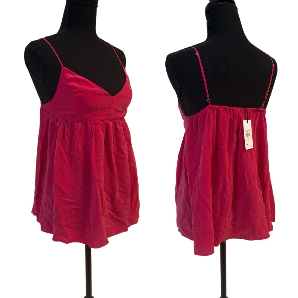 7 For All Mankind Pink Spaghetti Strap Top